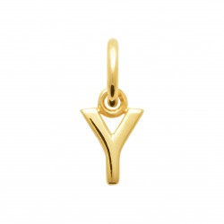 Pendentif lettre Y initiale en plaqué or pas cher obrillant-bijoux