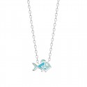 Collier enfant poisson en laque et argent