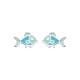Boucles d'oreilles enfant Poisson en argent pas cher obrillant-bijoux