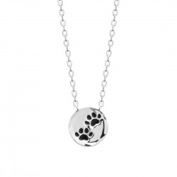 Collier enfant patte de chien en laque et argent pas cher obrillant-bijoux