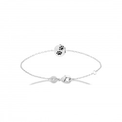 Bracelet enfant Patte de chien en laque et argent pas cher obrillant-bijoux