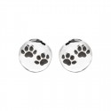 Boucles d'oreilles enfant Patte de chien en argent et laque