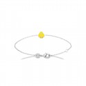 Bracelet enfant Poussin Jaune en laque et argent