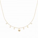 Collier plaqué or pampilles étoiles lune en zirconium blanc