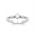 Bague solitaire argent monture facettée pierre en zirconium blanc