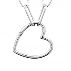 Collier coeur large en argent luxe et pas cher obrillant-bijoux