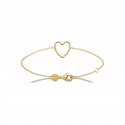 Bracelet plaqué or motif coeur