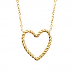Collier coeur plaqué or pas cher obrillant-bijoux
