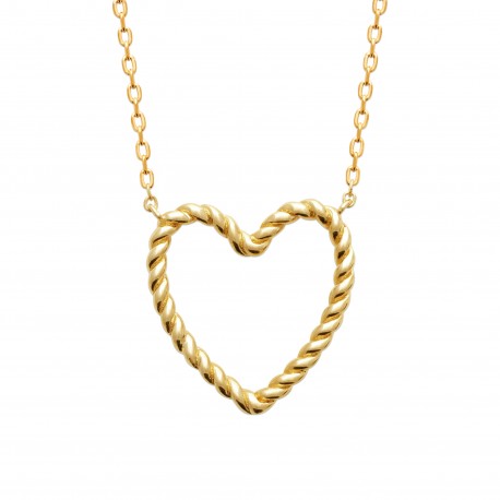 Collier coeur plaqué or pas cher obrillant-bijoux