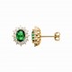 Boucles d'oreilles puces Joaillerie pierre cristal vert et zirconium pas chère obrillant-bijoux