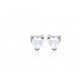 Boucles d'oreilles puces argent coeur pierre zirconium pas chères - Obrillant Bijoux