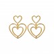 Boucles d'oreilles pendantes plaqué or coeurs St Valentin pas chères obrillant-bijoux