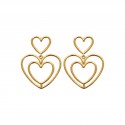 Boucles d'oreilles plaqué or pendantes coeurs