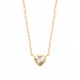 Collier en plaqué or pierre sertie cœur en zirconium St valentin pas cher obrillant-bijoux