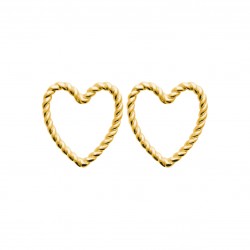 Boucles d'oreilles plaqué or coeurs fil torsadé st valentin pas chère obrillant-bijoux