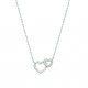 Collier coeurs entrelacés argent pavé en pierres zirconium blanc obrillant-bijoux