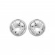 Boucles d'oreilles puces pierre ronde serti clos 3 mm en cristal blanc argent obrillant-bijoux