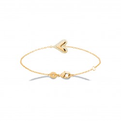 Bracelet coeur Plaqué Or pierres en zirconium pas cher obrillant-bijoux
