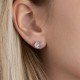 Puces d'oreilles en argent 925 rhodié pierre ronde 6 mm en zirconium blanc 6 griffes obrillant-bijoux