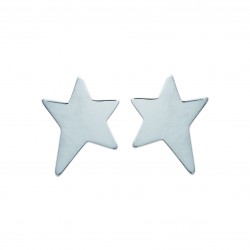 Boucles d'oreilles puces en argent 925/000 rhodié étoile ciselée obrillant-bijoux
