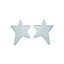 Boucles d'oreilles puces en argent massif 925/000 rhodié étoile