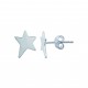 Boucles d'oreilles puces en argent 925/000 rhodié étoile ciselée obrillant-bijoux