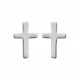 Boucles d'oreilles puces en argent 925/000 rhodié petite croix obrillant-bijoux