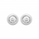Boucles d'oreilles puces en argent 925/000 pierre ronde serti clos 2 mm en cristal blanc obrillant-bijoux