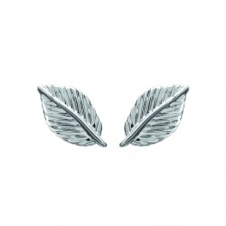 Boucles d'oreilles puces argent massif 925 rhodié feuilles obrillant-bijoux