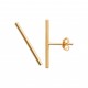 Puces d'oreilles en plaqué or fine tige style design obrillant-bijoux