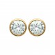 Boucles d'oreilles puces plaqué or pierre ronde sertie clos en cristal blanc 6 mm obrillant-bijoux