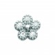 Boucles d'oreilles puces en argent 925/000 rhodié fleur pavé en zirconium blanc obrillant-bijoux